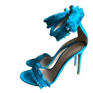 Gianvito Rossi Curacao Blue Suede Heels